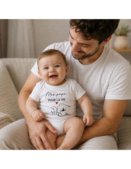 Body bébé personnalisé « Mon papa pour la vie »