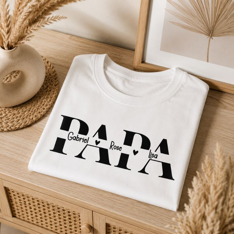 T-shirt personnalisé papa avec prénoms