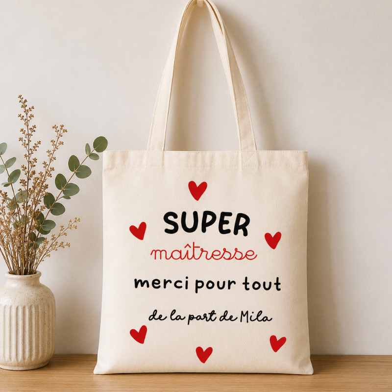 Tote bag maîtresse personnalisé –...