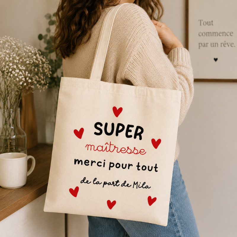 Tote bag maîtresse personnalisé –...