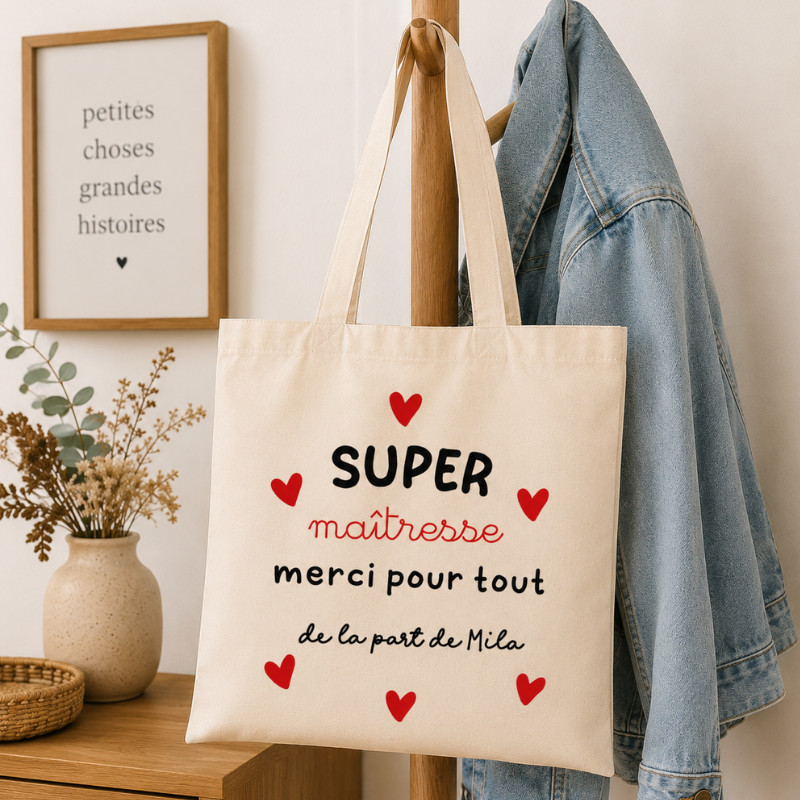 Tote bag maîtresse personnalisé –...