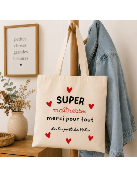 Tote bag maîtresse personnalisé – Merci pour tout
