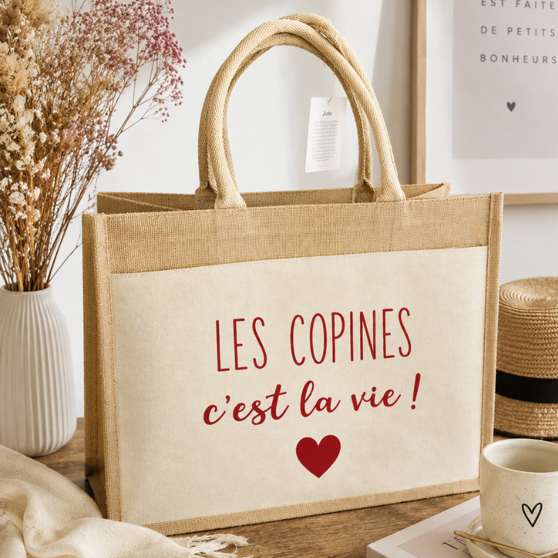 Sac cabas jute “Les copines c’est la...