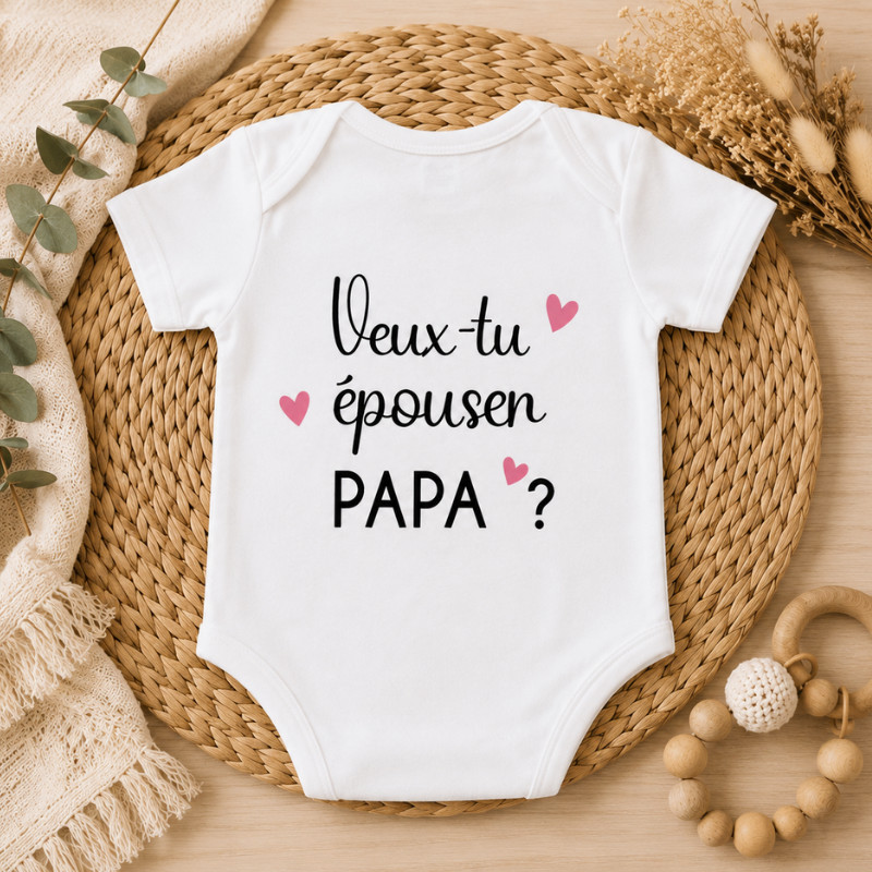 Body bébé "Veux-tu épouser Papa ?" –...