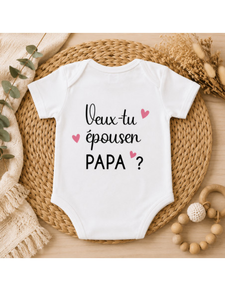 Body bébé "Veux-tu épouser Papa ?" – Demande en mariage originale