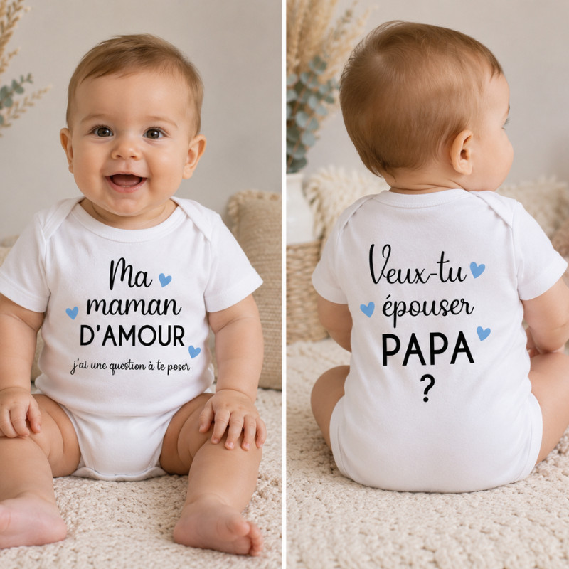 Body bébé "Veux-tu épouser Papa ?" –...