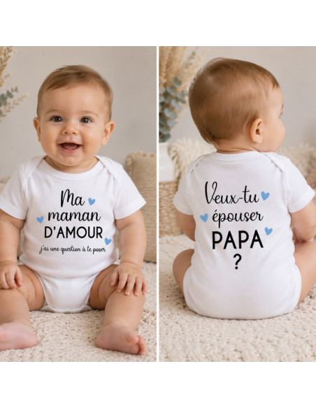 Body bébé "Veux-tu épouser Papa ?" – Demande en mariage originale