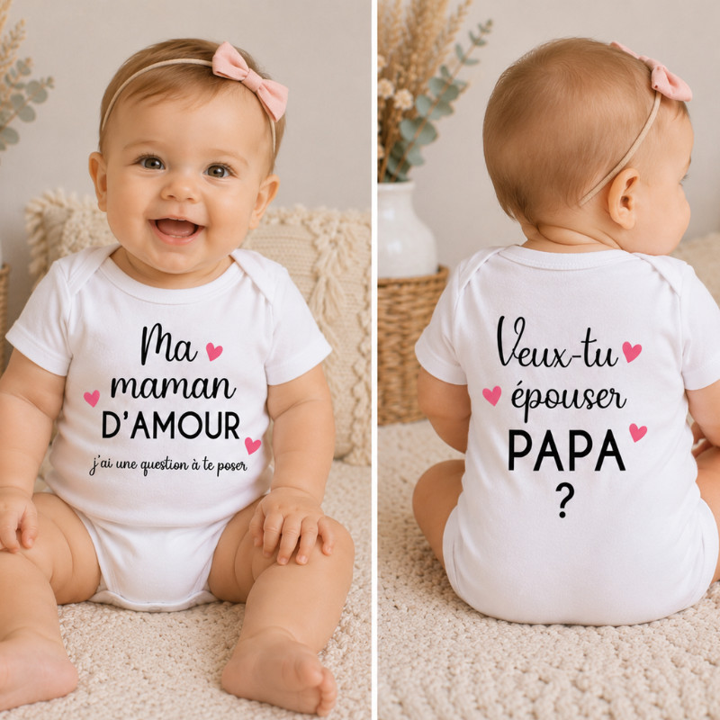 Body bébé "Veux-tu épouser Papa ?" –...