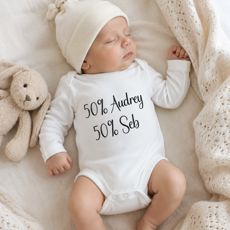 Body bébé personnalisé 50% papa 50%...