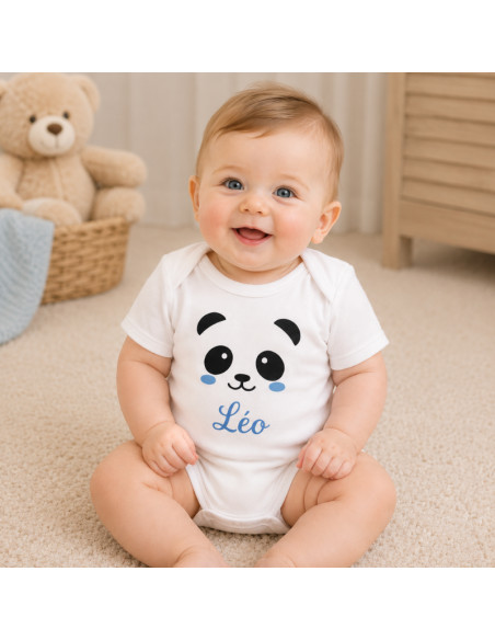 Body bébé panda personnalisé – Body naissance original et tendre