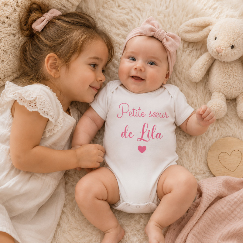Body bébé personnalisé " Petite soeur "