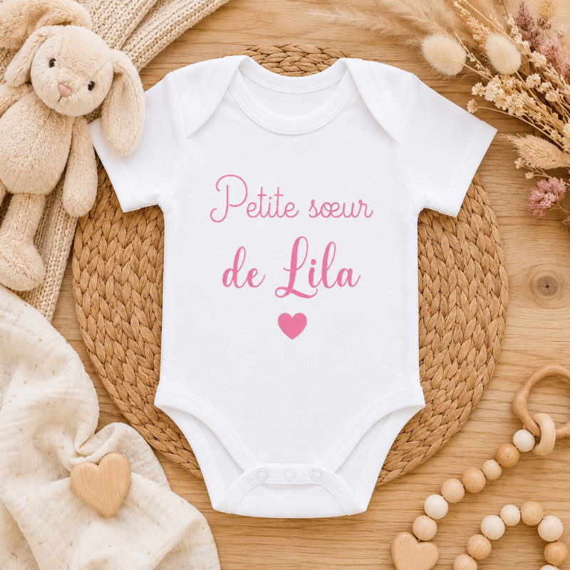 Body bébé personnalisé " Petite soeur "