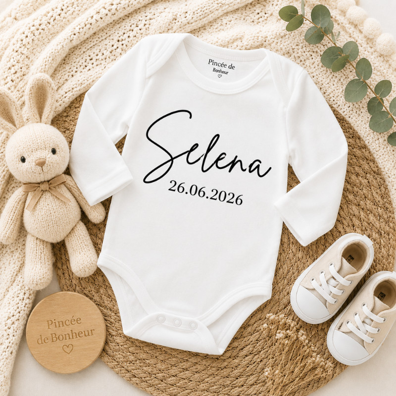 Body bébé personnalisé avec prénom et...