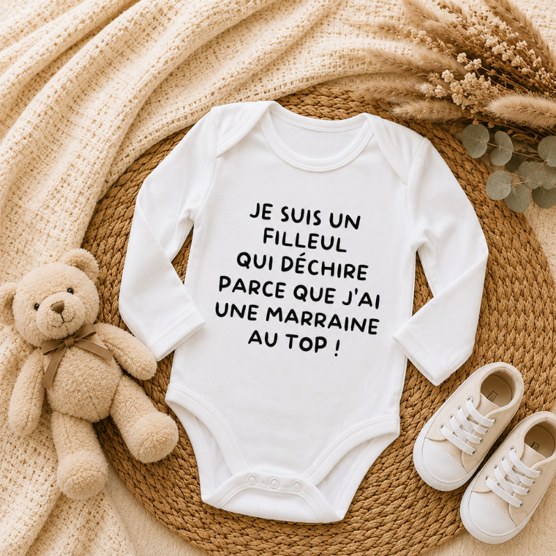 Body bébé personnalisé Filleul ou...