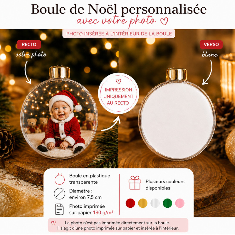 Boule de Noël personnalisée avec...
