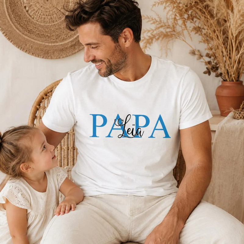 T-shirt Papa Personnalisé avec Prénom...