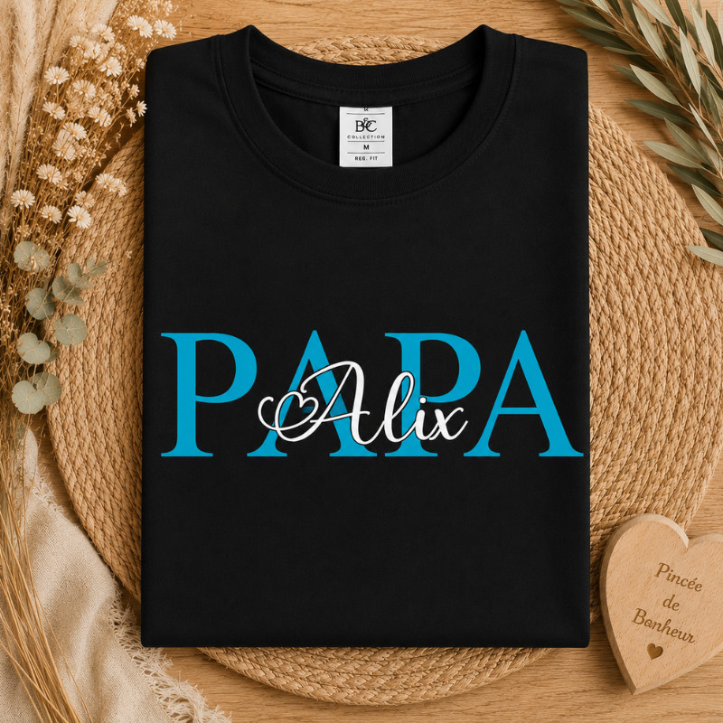 T-shirt Papa Personnalisé avec Prénom...