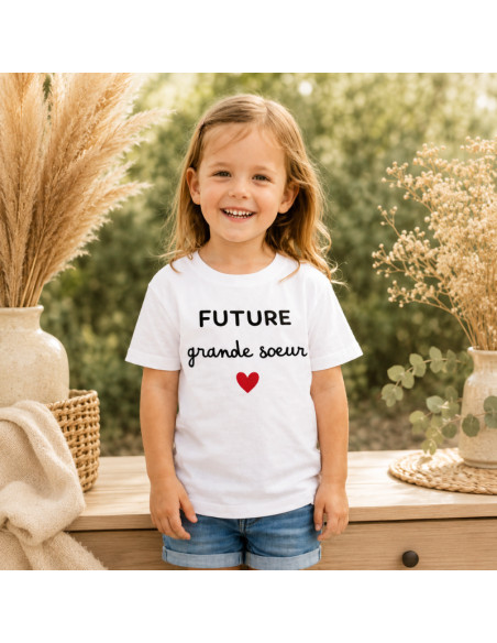 T-shirt enfant personnalisé "Future grande soeur" – Annonce grossesse originale