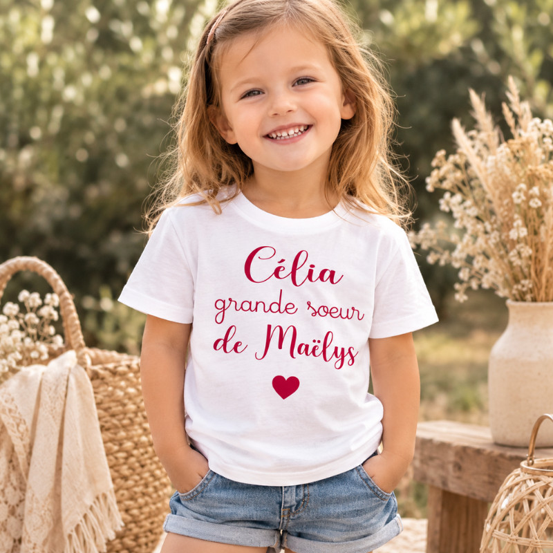 T-shirt Grande Sœur personnalisé avec...