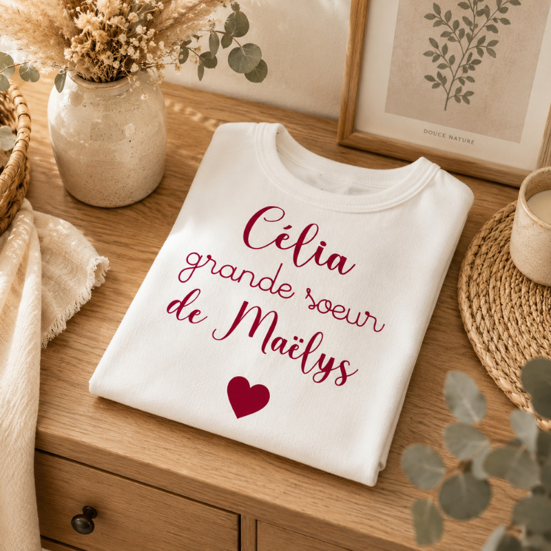 T-shirt Grande Sœur personnalisé avec...