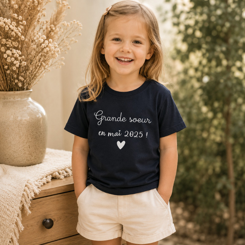 T-shirt Grande sœur personnalisé –...