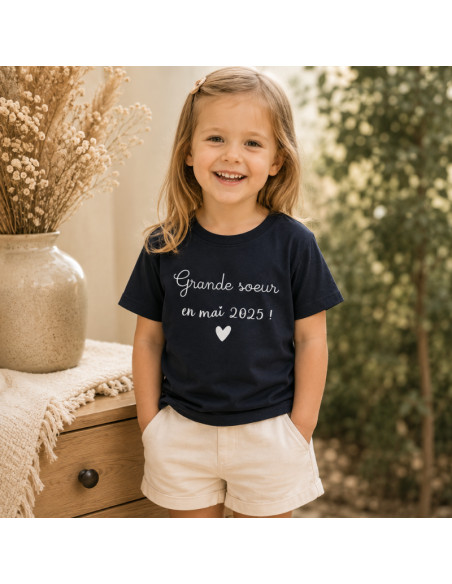T-shirt Grande sœur personnalisé – Annonce grossesse