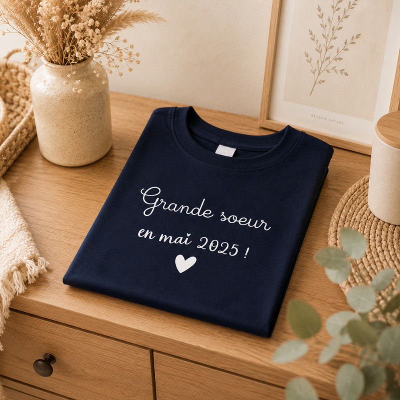 T-shirt Grande sœur personnalisé –...