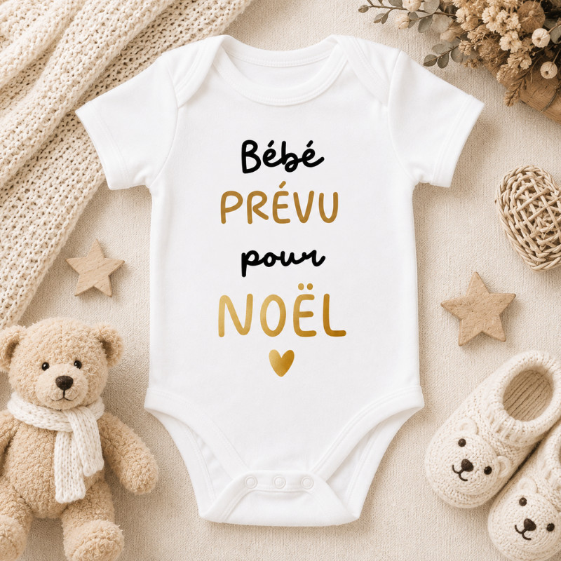 Body bébé « Bébé PRÉVU pour NOËL » –...