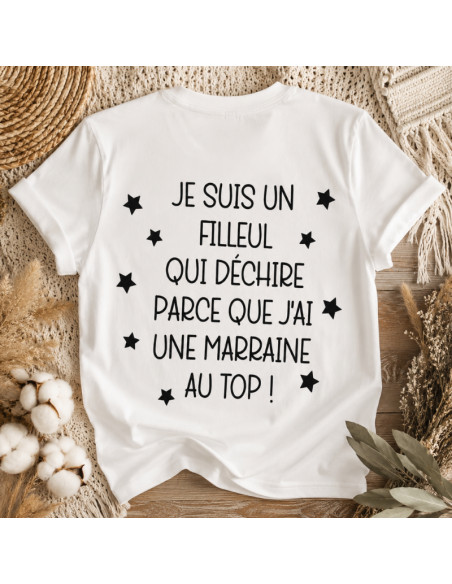 Tee shirt filleul qui déchire marraine au top