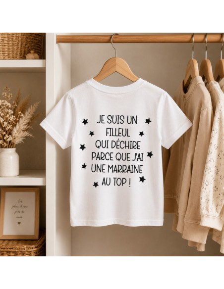 Tee shirt filleul qui déchire marraine au top