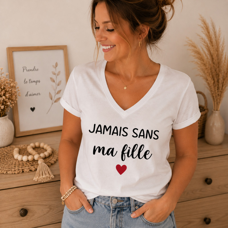 T-shirt adulte « Jamais sans ma fille »