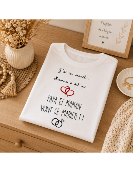 T-shirt enfant “Papa et maman vont se marier”