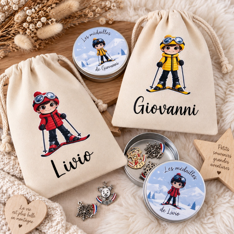 Pochon ski personnalisé – Cadeau...