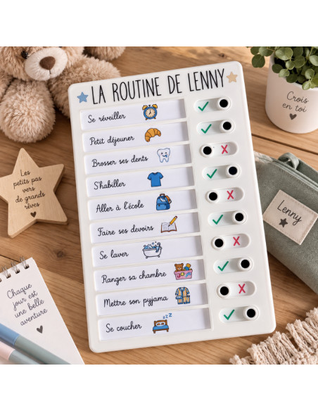 Tableau de routine enfant personnalisé – Prénom
