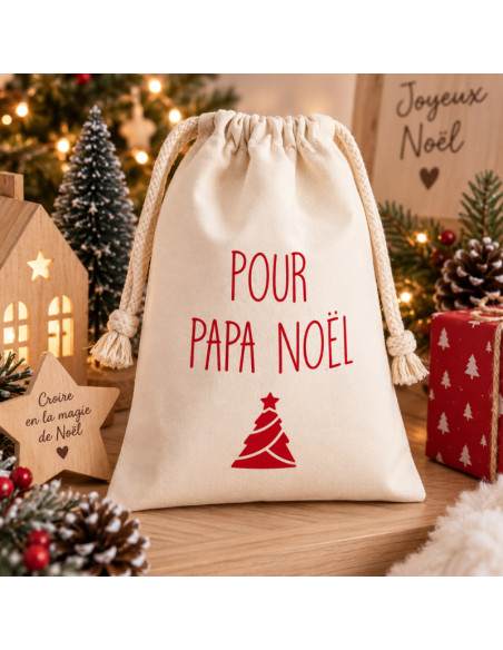 Pochon de Noël personnalisé « Pour Papa Noël »