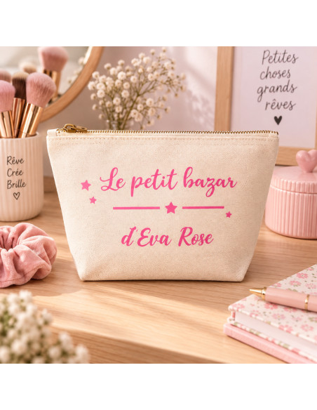 Trousse enfant personnalisée « Le petit bazar de » – Prénom