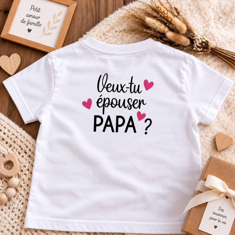 T-shirt Enfant « Veux-tu épouser Papa...