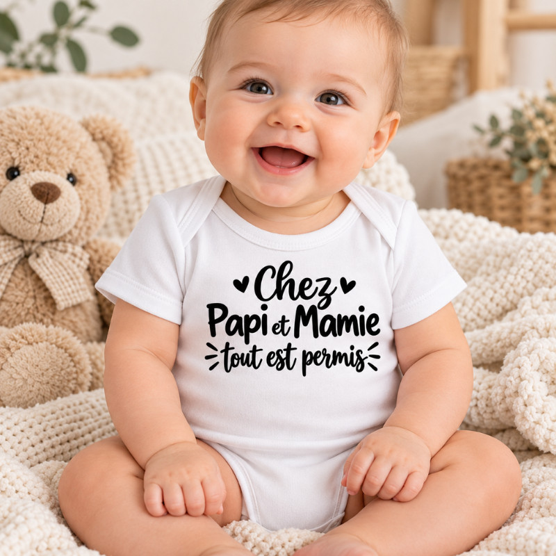 Body bébé « Chez Papi et Mamie, tout...