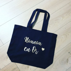 Sac shopping XL Nounou en or